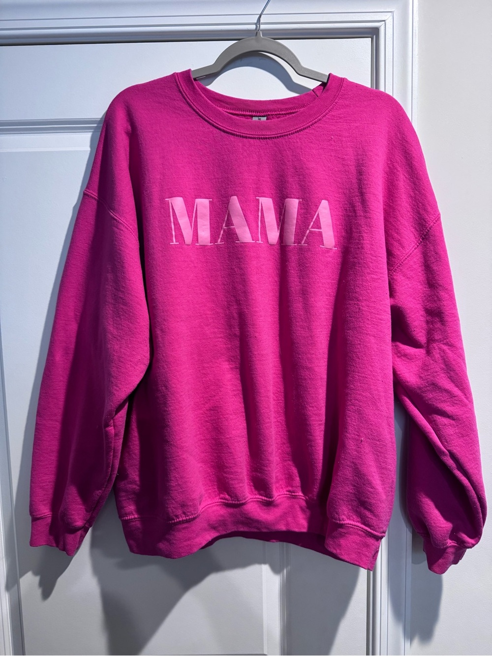 Gildan Hot Pink MAMA Graphic Crewneck Sweatshirt